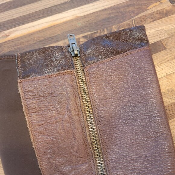 Earth Origins by Earth Portia Wide Shaft Dark Brown Distressed Leather High Boot - Picture 9 of 15